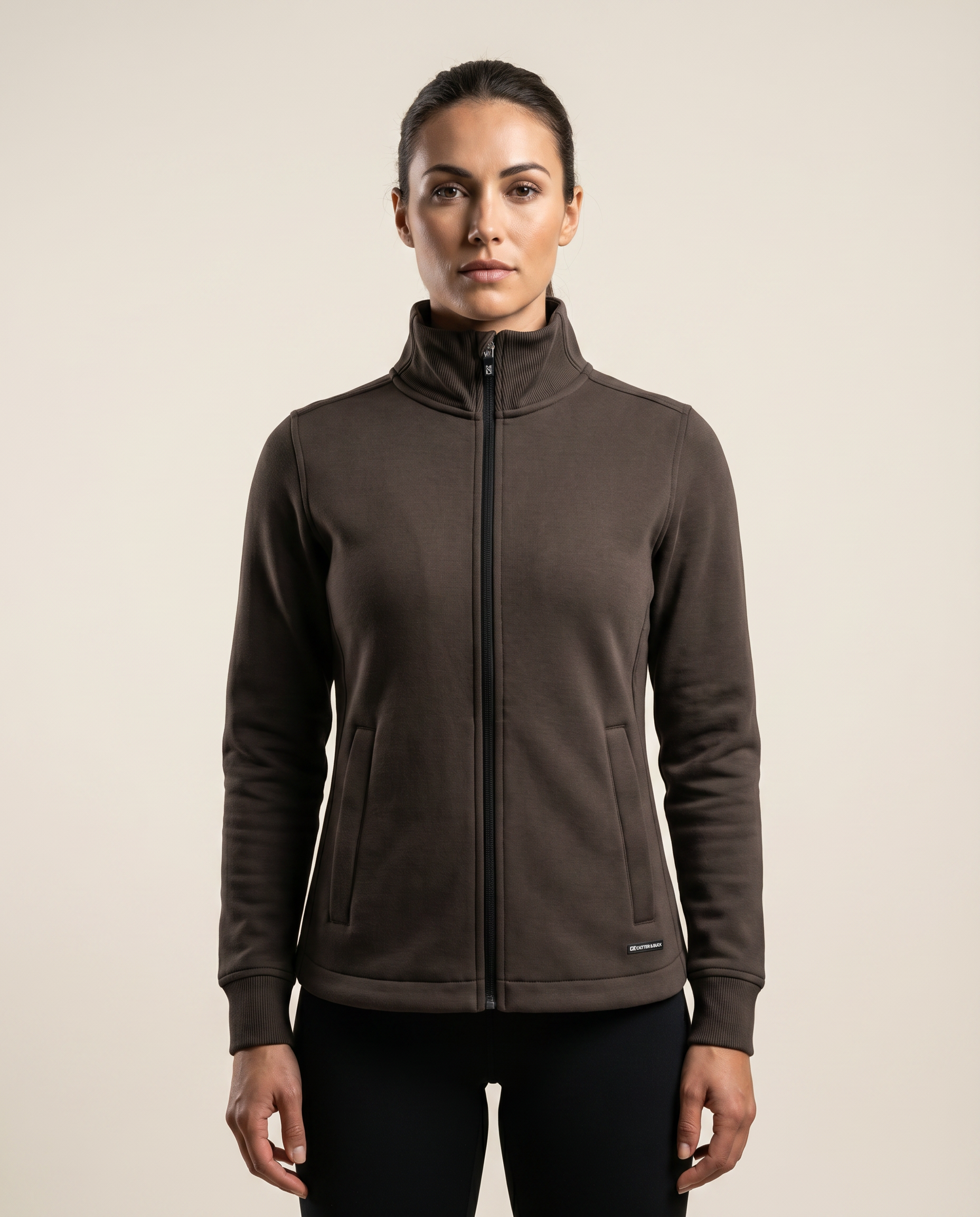 Cutter & Buck Pemberton Cardigan Full Zip Dam - Dark Mocca