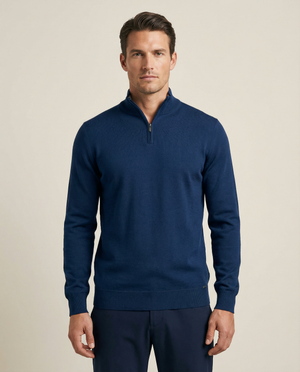 Cutter & Buck Everett Half Zip Sweatshirt Herr - Mörk Marin