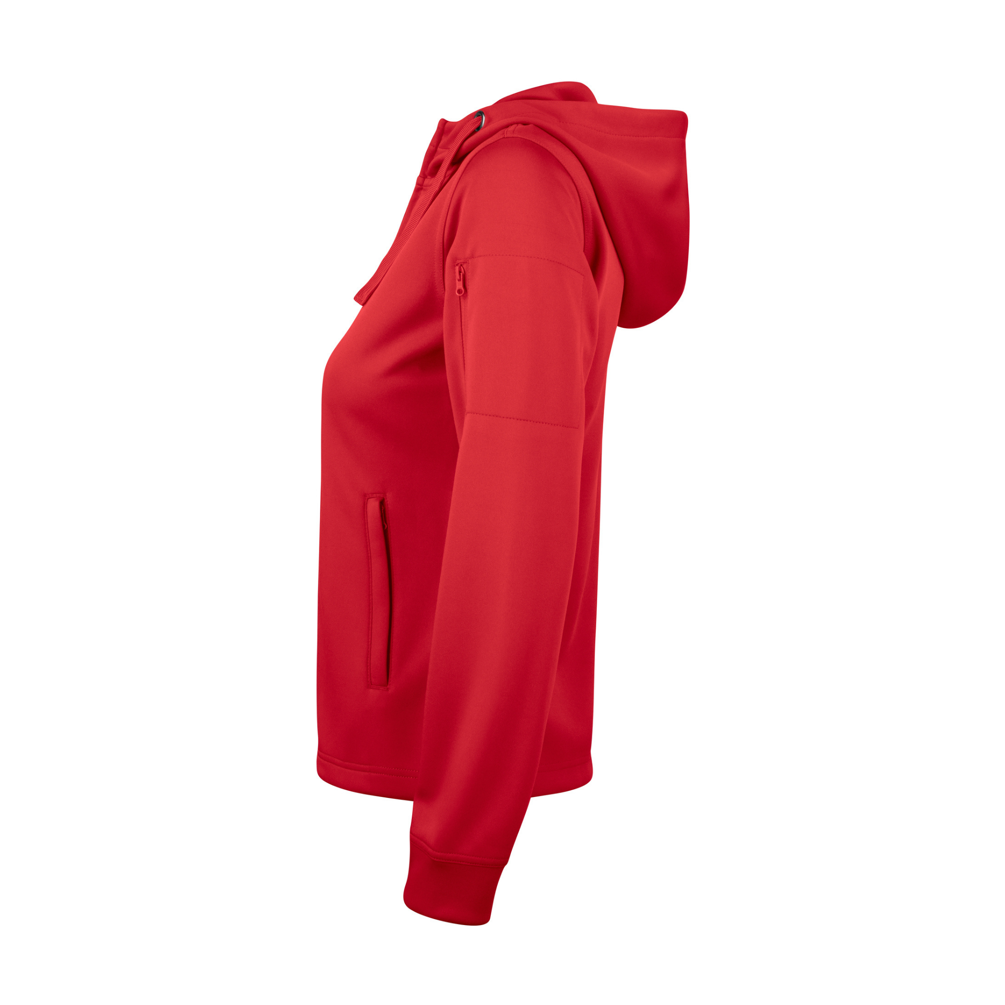 Clique Basic Active Hoodie Full Zip Dam - Röd-5