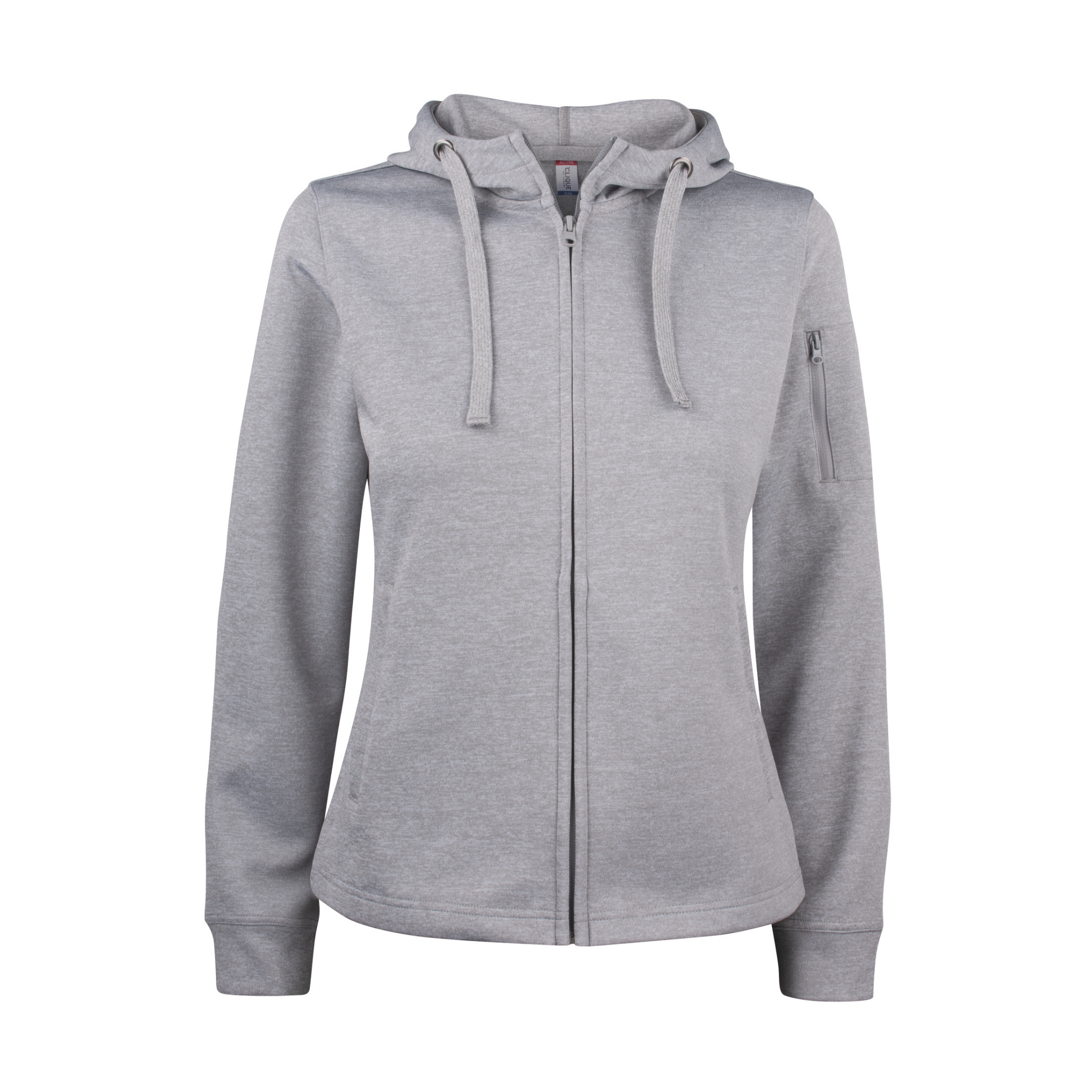Clique Basic Active Hoodie Full Zip Dam - Gråmelerad-2
