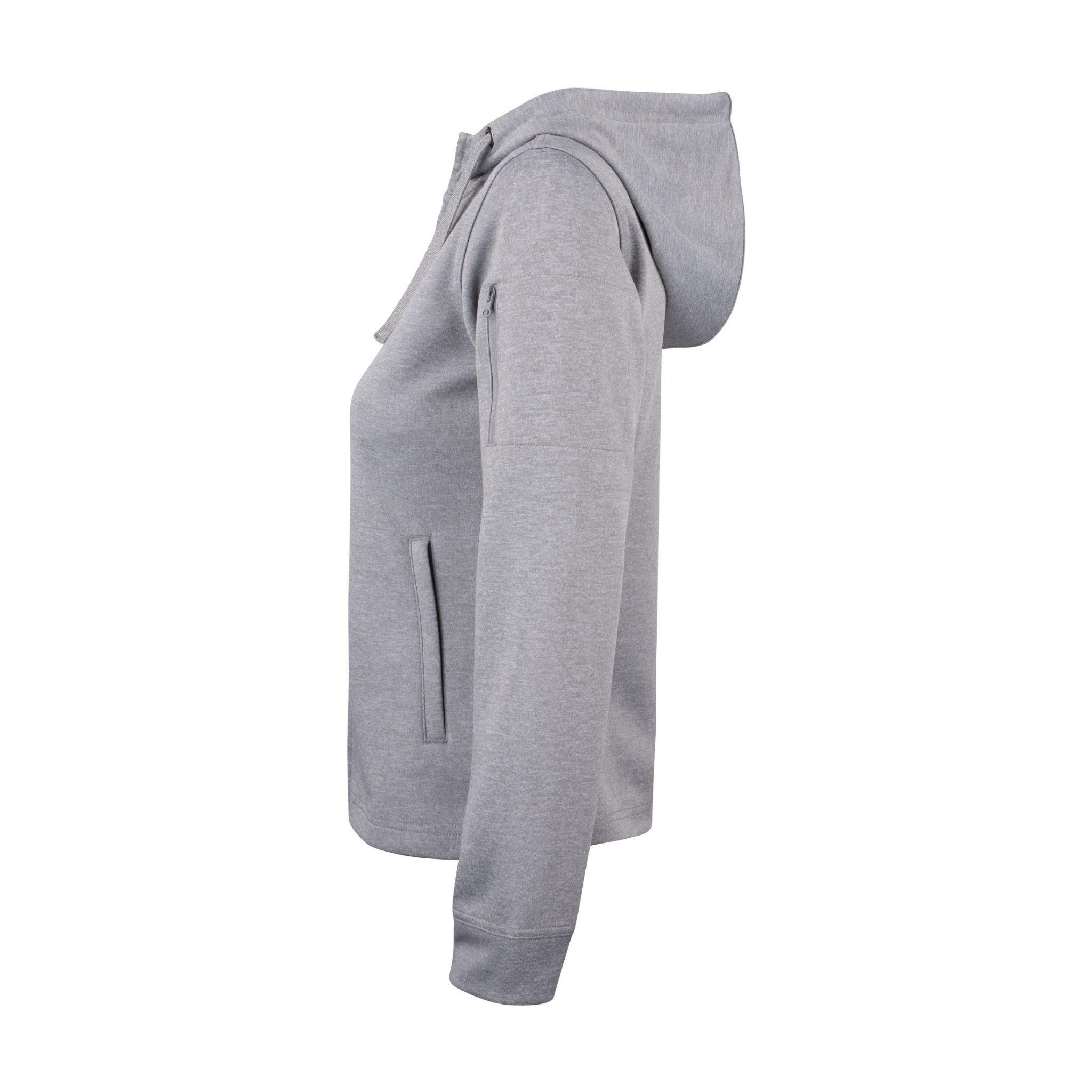 Clique Basic Active Hoodie Full Zip Dam - Gråmelerad-5