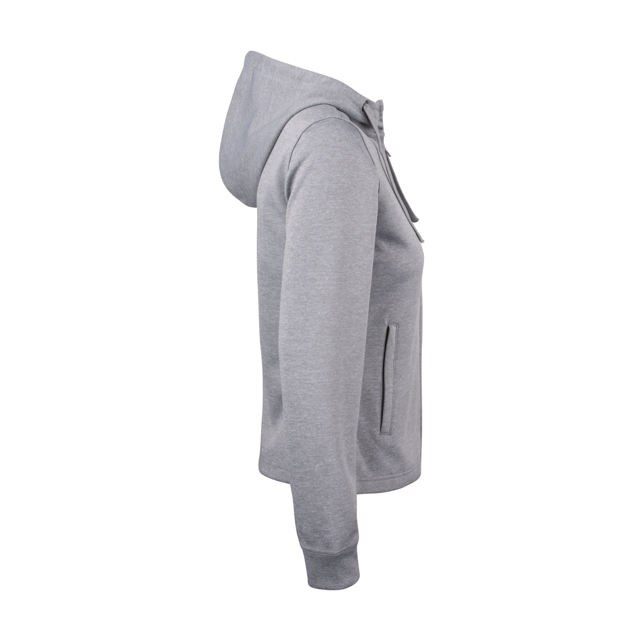 Clique Basic Active Hoodie Full Zip Dam - Gråmelerad-3
