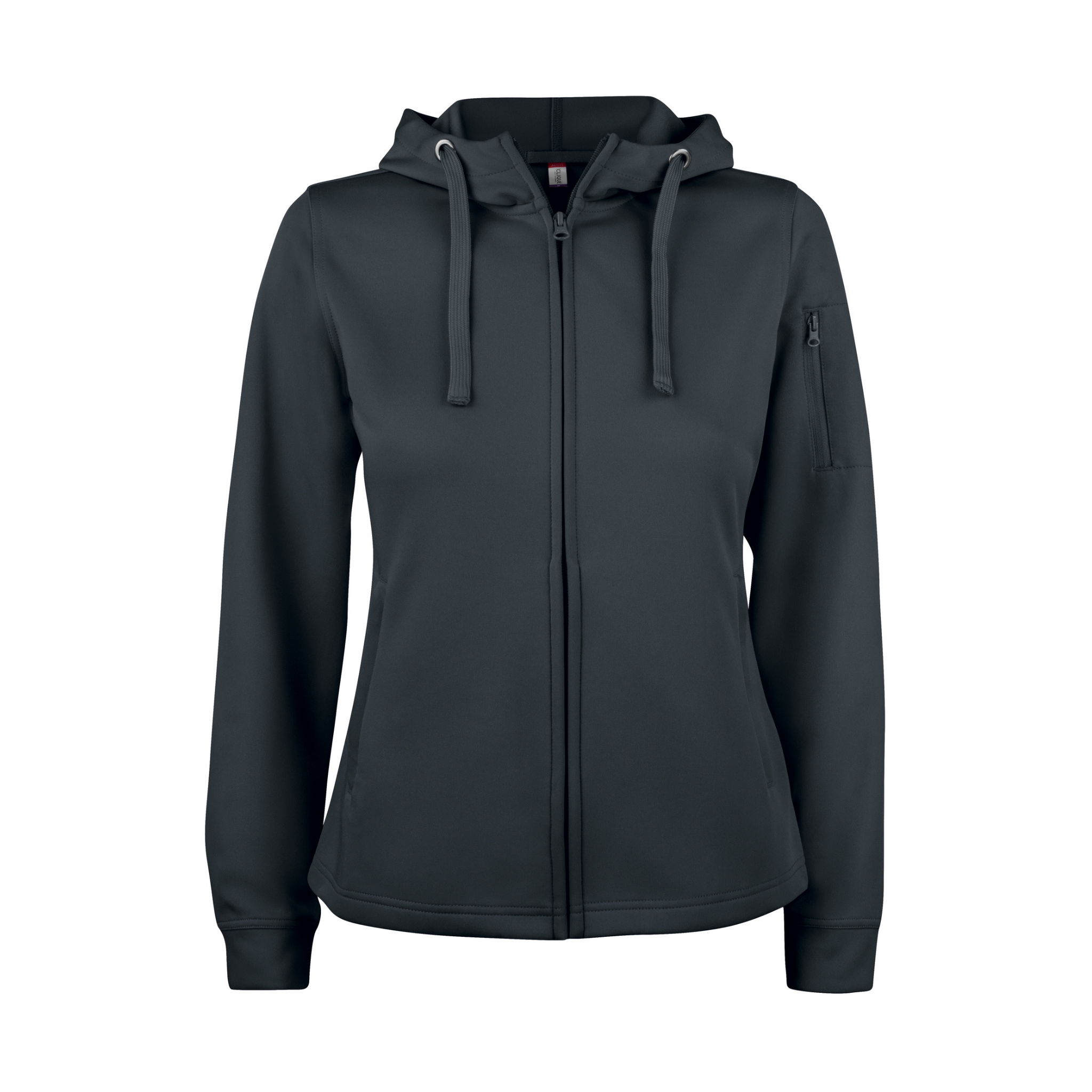 Clique Basic Active Hoodie Full Zip Dam - Svart-2
