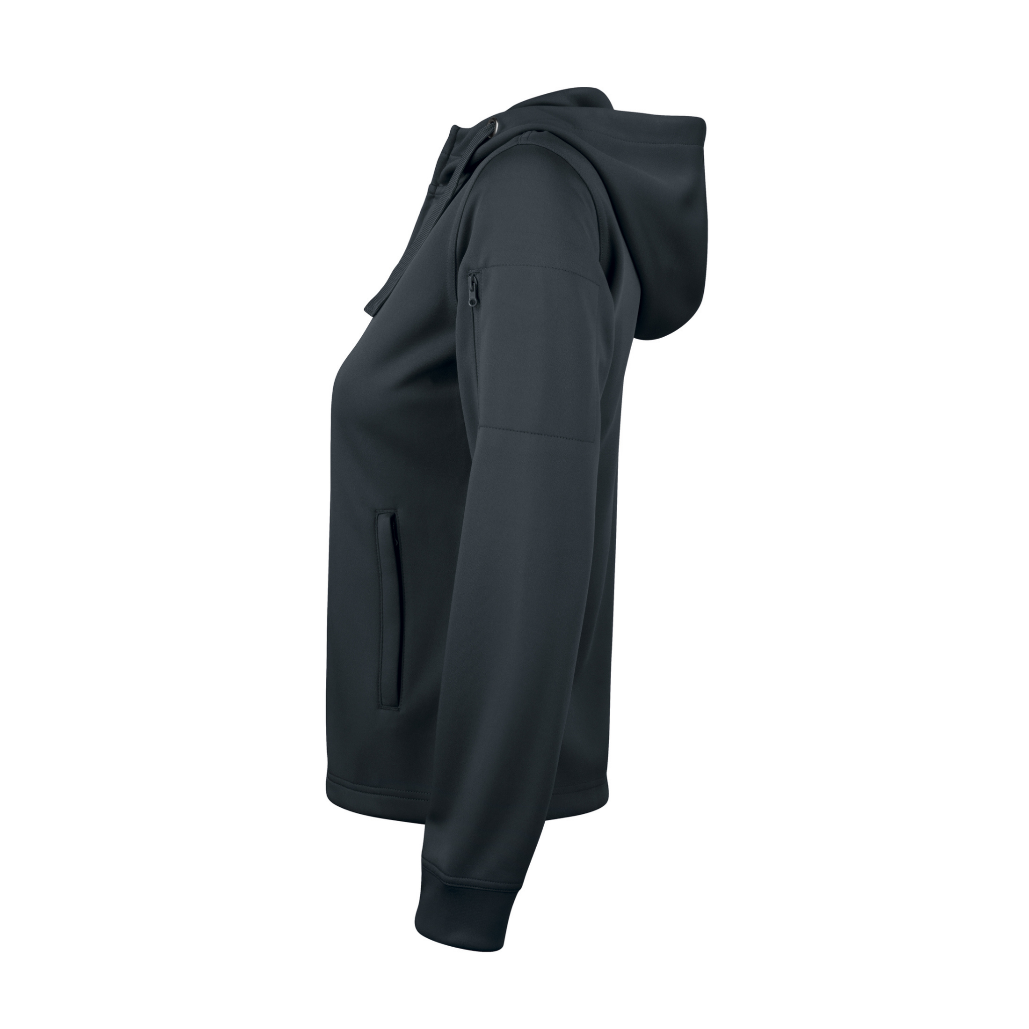 Clique Basic Active Hoodie Full Zip Dam - Svart-5