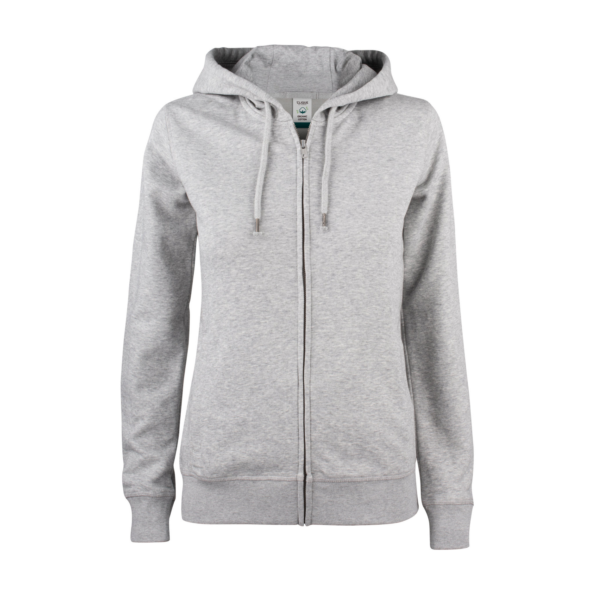 Clique Premium OC Hoody Full Zip Dam - Gråmelerad-2