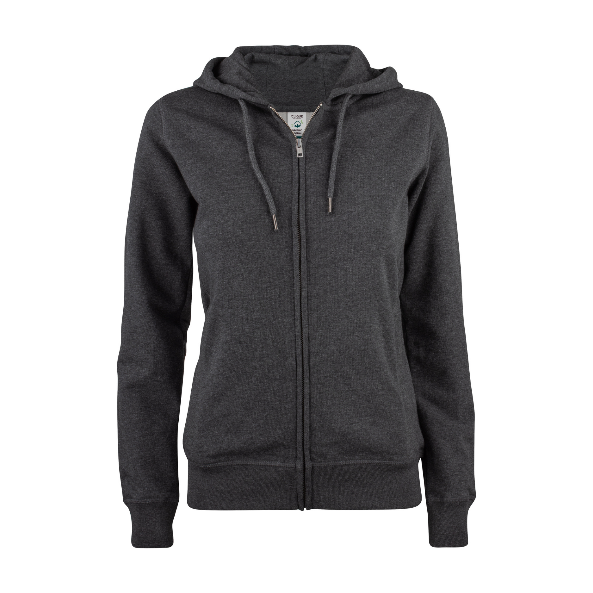 Clique Premium OC Hoody Full Zip Dam - Antracitmelerad-2