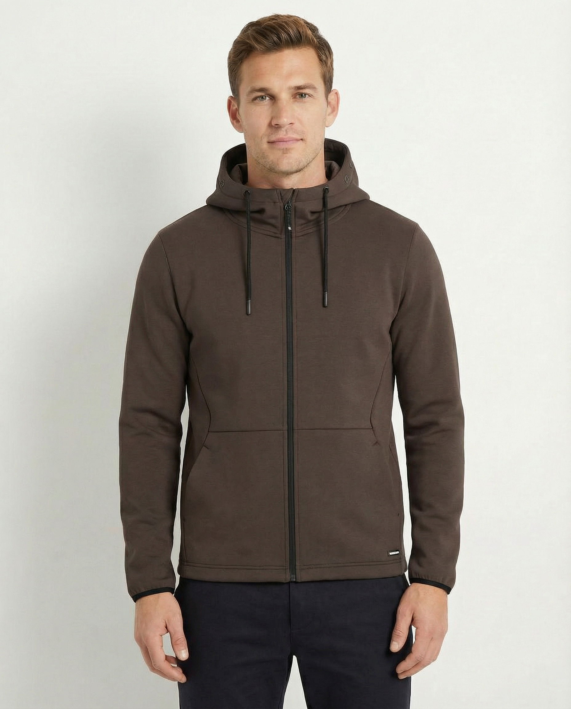 Cutter & Buck Pemberton Hoodie Full Zip Herr - Dark Mocca