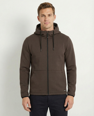 Cutter & Buck Pemberton Hoodie Full Zip Herr - Dark Mocca